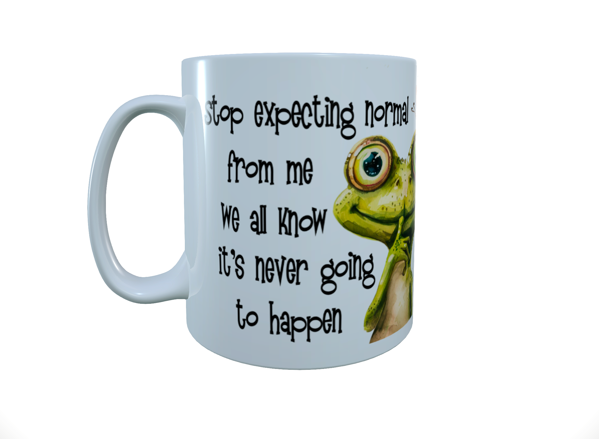 Funny Frog - Expecting Normal ceramic mug, Coffee Mug, Tea Mug